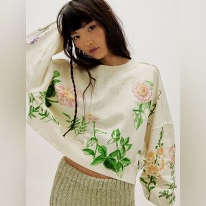 Free People Gaia Floral Sweatshirt